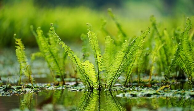 azolla caroliniana or mosquito fern water fern it is a small aquatic plant in the family of ferns it grows on water surface in the tropics and in general