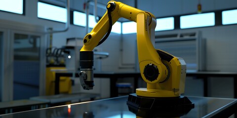 Optimizing Production in Advanced Digital Factories with Cutting-Edge Robotic Arms. Concept Robotic Arm Efficiency, Advanced Factory Production, Cutting-Edge Technology, Digital Factory Optimization