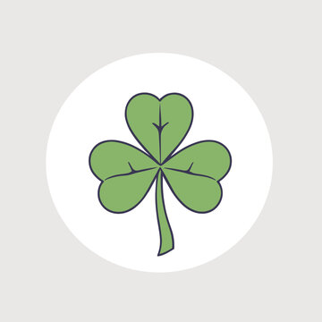 Green clover illustration simple flat vector design