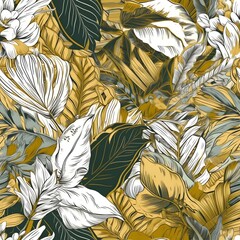 create a tropical pattern, use white an gold
