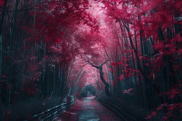 Fototapeta premium night in the forest in fall