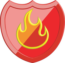 3d full colour fire icon logo vector