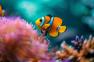 Fototapeta na wymiar clown fish on coral reef amazing