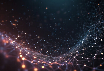 Data technology background Abstract background Connecting dots and lines on dark background...