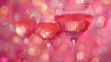 champagne glasses in the shape of bells with bokeh background