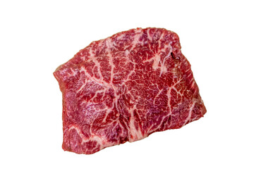 Isolated image of a beef steak, thigh flesh, which is used for stewing