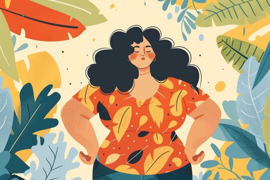 woman with obesity ,unhealthy living concept
