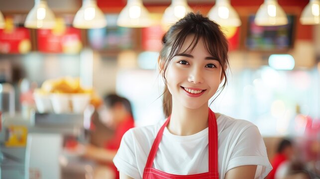 chinese fast food restaurant employee or worker