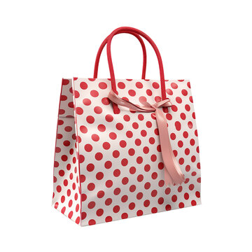 Dotted Shopping Bag on Transparent Background, Ai Generated