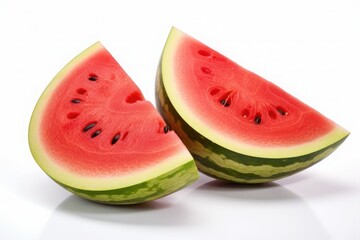 Sliced of watermelon isolated on white background.
