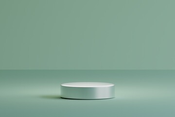 Green gray podium for product presentation.