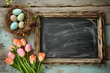 Happy Easter Eggs Basket Summer bloom. Bunny in flower easter red decoration Garden. Cute hare 3d good new easter rabbit spring illustration. Holy week jolly card wallpaper egg themed game