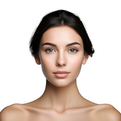 Cute Girl with clean healthy skin on Transparent Background, Ai Generated