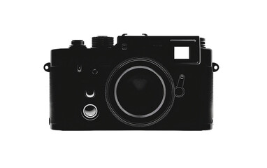 Commemorating World Photography Day with Classic Camera Silhouette Magic Isolated on Transparent Background.