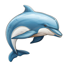 Cute Dolphin Illustration on Transparent Background, Ai Generated
