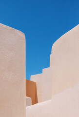 pastel colored building on the island of Santorini, Cyclades, Greece