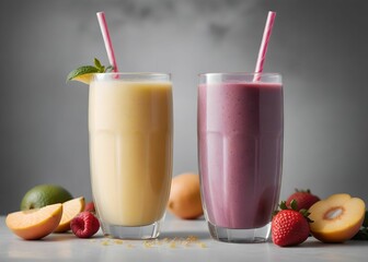 summer smoothie cocktail menu advertisement banner, created using AI generative technology