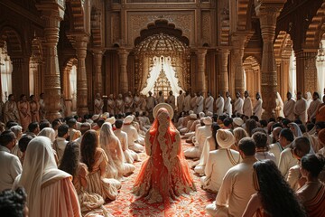 Obraz premium Winter Wedding Wonderland A Royal Rite of Passage Generative AI