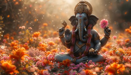 Ganesh the Guru of Good Fortune Generative AI