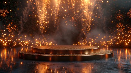 Golden Fireworks Celebration A Sparkling New Year's Eve Generative AI