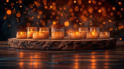 Glowing Candles in a Jar A Celebration of the Monthly Full Moon Generative AI