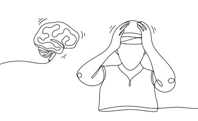 Man. Head. Injury. Pain. Concussion