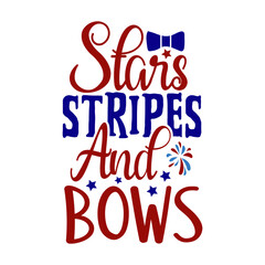 Obraz na płótnie Canvas Stars Stripes and Bow Svg