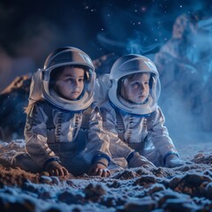 a child does an astronaut suit, space explorer