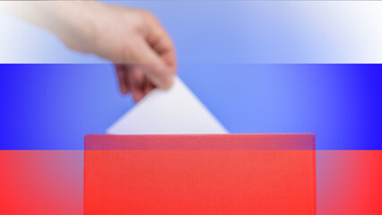 Elections Russia March 2024, Elections of President of Russian Federation, the concept. Flag of...