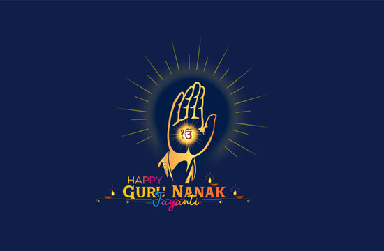 Gurunanak or Guru nanak jayanti concept. Vector poster banner greeting card.