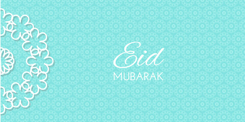 Fototapeta na wymiar Eid Mubarak Islamic Banner, card, poster, social media with Islamic Pattern on blue background for Ramadan. Vector illustration