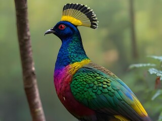 Obraz premium Beautiful bird in nature, blurry background, bird in a tropical garden