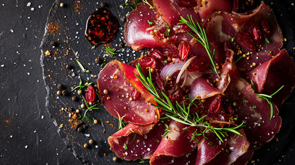 Pastourma - Cured Beef with Spices Delight Photo - obrazy, fototapety, plakaty