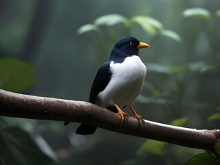 Fototapeta premium Beautiful bird in nature, blurry background, bird in a tropical garden