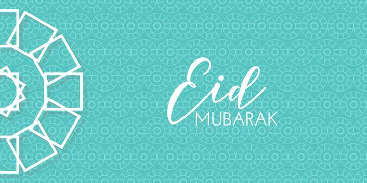 Eid Mubarak Islamic  Banner, card, poster, social media with Islamic Pattern on blue background for Ramadan. Vector illustration
