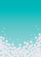 Fototapeta na wymiar 桜をモチーフにした春の背景イラスト素材