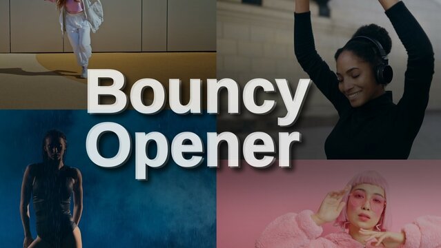 Bouncy Slides Slideshow Opener - Seamless Dynamic Transition Video or Photo Display
