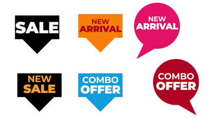 NEW ARRIVAL, COMBO OFFER, SALE , NEW SALEbanner in color for shop sign, offer, best product