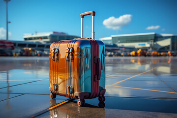 
Reflective Travel Suitcase at Airport.

Capture the essence of travel with this high-resolution image of a reflective suitcase at the airport, ideal for travel agencies, advertisements,