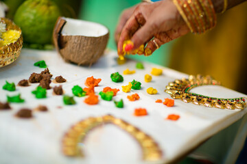  the Indian Yajna ritual. Indian Vedic fire ceremony called Pooja. A ritual rite, for many religious and cultural holidays and events in the Indian tradition. Hindu wedding vivah Yagya