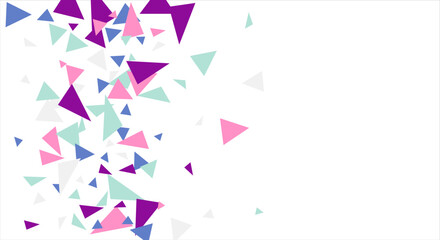 Frame of colored triangles abstract geometric pattern. Can be used as poster, banner, border, background, wallpaper, card, print, web. Vector illustration.