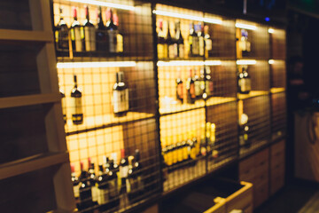 Blurred image of liquor shop for background uses.