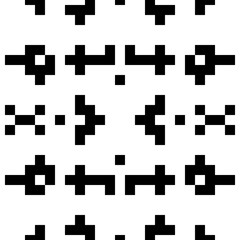 Seamless pattern. Shapes ornament. Ethnic embroidery background. Tribal wallpaper. Figures, squares, rectangles image. Tribe motif. Ancient backdrop. Digital paper, web design, textile print. Vector.