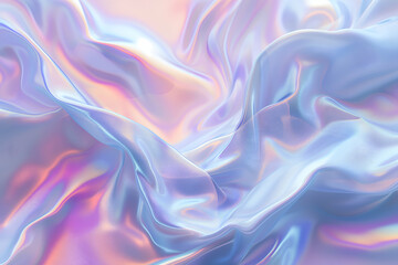 Fototapeta premium Blue gradient liquid holographic background. Soft abstract marble waves 3d smooth texture.