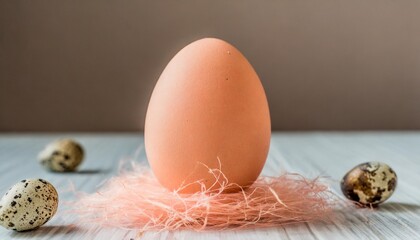 peach pastel colored egg with ckrack peach fuzz color
