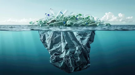 Foto op Plexiglas Environmental problem of plastic rubbish pollution in ocean © buraratn