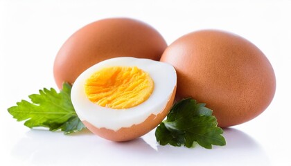 chicken egg boiled egg isolated on white background