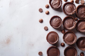 Delicious peanut butter cups against a bright backdrop