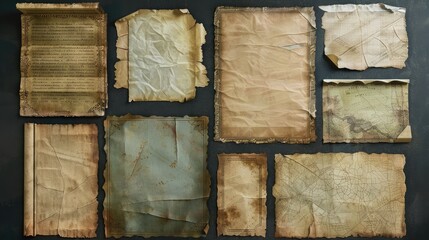 Set of old vintage paper