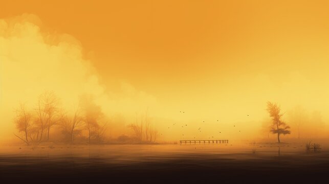 Amber Color Fog Background